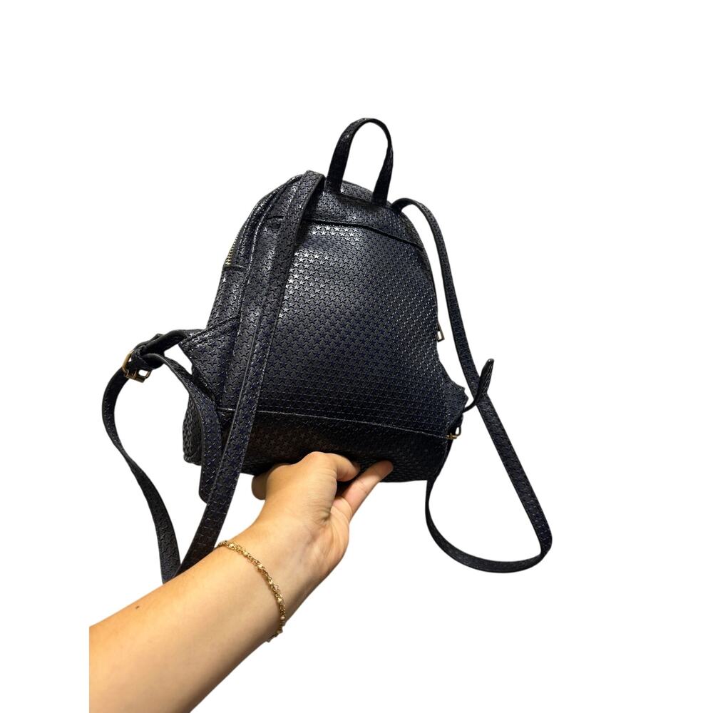 Small Black Star Pattern Backpack Navy Blue Stars Mini Daypack celestial Boho - Picture 6 of 10